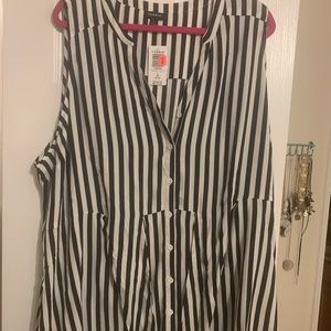 Women’s black and white stripe tank (Torrid)